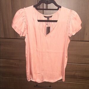Banana Republic Soft Pink Flutter Sleeve Blouse